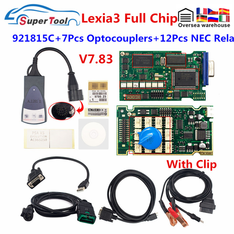 Herramienta de diagnóstico OBD2 para coche, escáner de código Lexia 3 Chip completo Diagbox PP2000 Lexia3 V7.83 Fireware 921815C Lexia3 para Citroen y Peugeot ► Foto 1/6