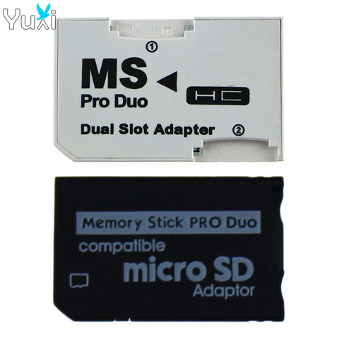 YuXi-tarjeta Flash Micro SD TF para Adaptador de Tarjeta de Memoria, Memoria Stick MS Pro Duo para tarjeta PSP, adaptador de 2 ranuras individuales/duales ► Foto 1/4