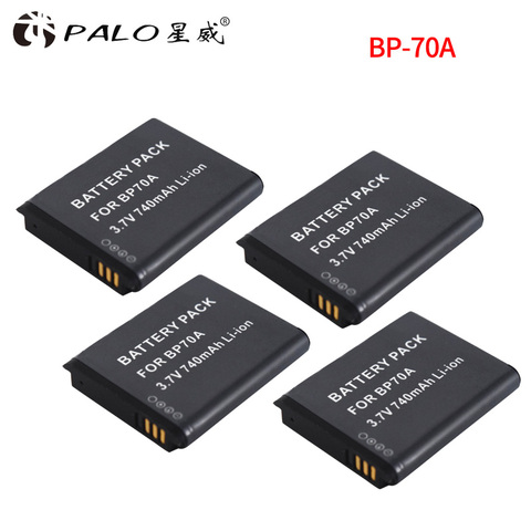 Batería de cámara recargable BP-70A BP 70A BP70A batería de 1200mAh para Samsung ES65 ES70 TL105 TL110 PL100, batería de SLB-70A para cámara, 1-4 Uds. ► Foto 1/6