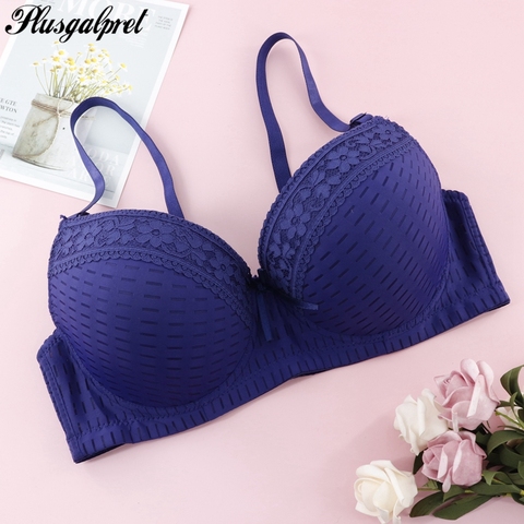 Sujetador paridairy Floral de encaje moldeado, ropa interior de talla grande, lencería sexi de Mujer sin tirantes, copa completa C D E 95 100 105 110 ► Foto 1/6