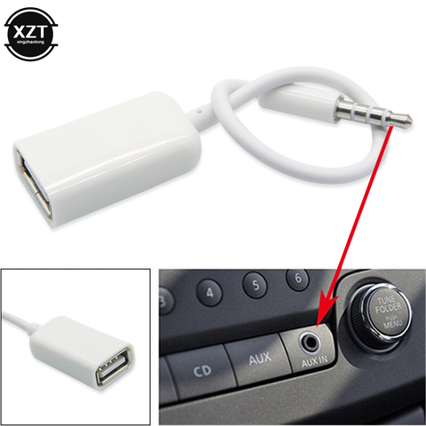 Mini conector de Audio auxiliar de 3,5mm para coche, Adaptador convertidor USB 2,0, Cable AUX para altavoz MP3, disco U, accesorios de unidad Flash USB ► Foto 1/6