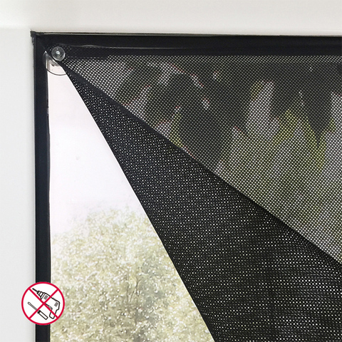 Cortinas de ventana de tamaño personalizado tela de malla con ventosa Color negro sombra de coche con fuerte succión fácil de instalar ► Foto 1/4