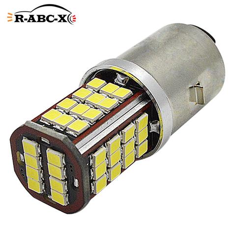 Faro blanco de aluminio para motocicleta, luz LED H6 de 6V y 12V CC, BA20D, Bixenón, 2835, 56smd, para ciclomotor, ATV ► Foto 1/6