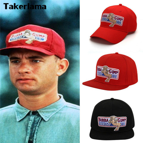 ¡Takerlama 1994 de gambas Bubba Gump! Sombrero de béisbol Forrest Gump Cosplay traje bordado del casquillo del Snapback hombres y mujeres Verano de ► Foto 1/6