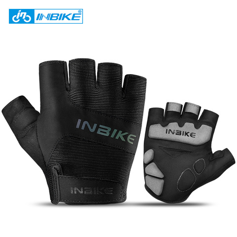 INBIKE-guantes de medio dedo para ciclismo, antideslizantes, transpirables, reflectantes, Unisex, 2022 ► Foto 1/6