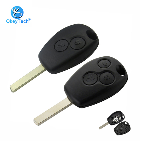 OkeyTech-Carcasa para llave de coche, funda de repuesto, con 2 o 3 botones, sin cortar, para Renault Dacia, Modus, Clio 3, Twingo o Kangoo ► Foto 1/6