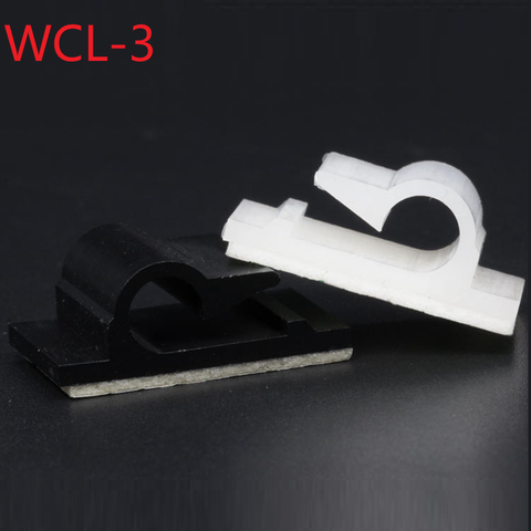 Abrazadera de Cable WCL-3 autoadhesiva para coche, organizador de cables de coche, soporte de línea, sujetadores de gestión, blanco y negro, 10 Uds. ► Foto 1/6