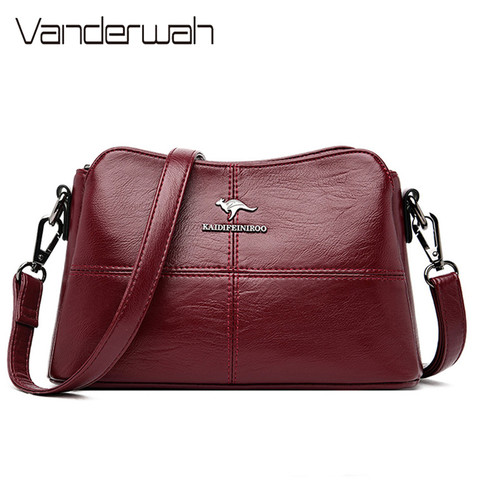 Bolso cruzado de diseñador de cuero suave para mujer, bandolera de hombro de alta calidad, a la moda ► Foto 1/6