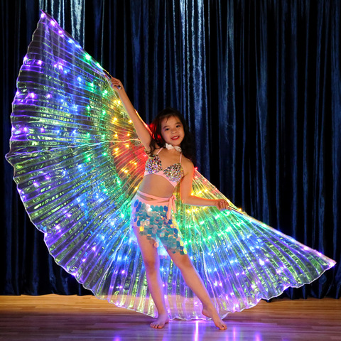 Los niños bailarines LED rendimiento fluorescente alas de mariposa danza del vientre, danza del vientre carnaval Led disfraces de Navidad muestra ► Foto 1/6