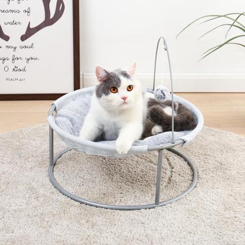 Cama colgante para gato de lujo, hamaca redonda suave para gato, cómoda mecedora, cama desmontable para mascotas, cuna, casa para gatos, nido para perro ► Foto 1/6