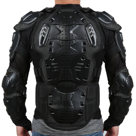 Armadura protectora para motocicleta, chaqueta de cuerpo completo, de tela, caparazón de tortuga, color negro, duradero ► Foto 1/6