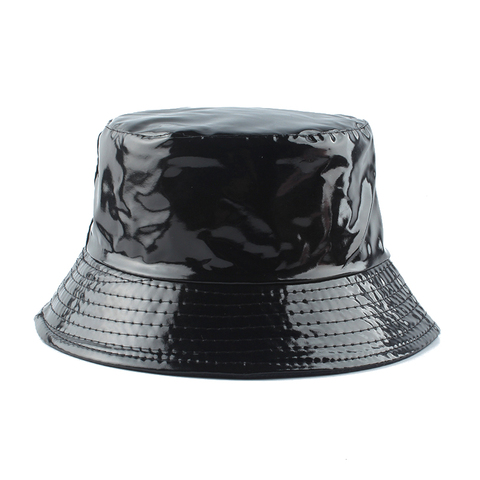 Sombrero de pescador impermeable para hombre y mujer, gorra de pescador Reversible de cuero, Casual, estilo Hip hop, color negro, 2022 ► Foto 1/6