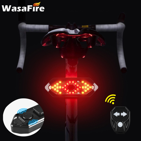 Intermitentes de bicicleta con Control remoto, indicador de dirección para bicicleta de montaña, Luz LED trasera, recargable vía USB, luz trasera con bocina ► Foto 1/6