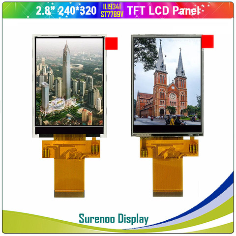 Pantalla LCD TFT de 2,8 pulgadas módulo SPI serie LCM ILI9341 ST7789V w/Panel táctil resistivo, 240x320, 40P/0,5, 8/16, MCU y 3/4 ► Foto 1/5