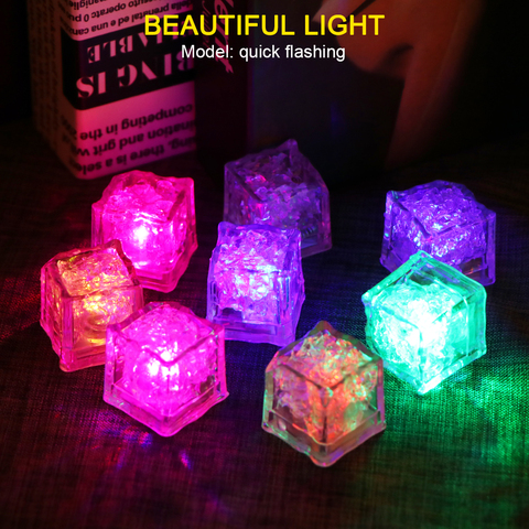 Cubos de hielo LED de 1/12 uds, Bola brillante para fiesta, luz de Flash neón luminoso, Festival de boda, Bar de Navidad, decoración de vaso de vino, suministros ► Foto 1/6