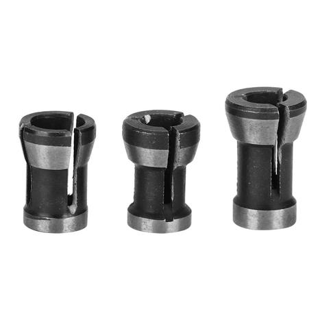 3 uds 6mm 6,35mm 8mm Collet Chuck adaptador para trabajar la madera de corte cortador de Chuck la cabeza de grabado HSS mandril de conversión ► Foto 1/5