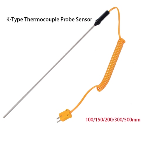 Herramientas de medición de temperatura para termopar tipo K, Sensor de sonda con Cable de-50 °C a 100 °C, 150, 200, 300, 500 y 1200mm ► Foto 1/6