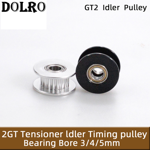 1pc GT2 tensor polea 16/20 dientes de la rueda de diámetro 3/4/5mm de aluminio dientes ancho 6/10mm 3D piezas de impresoras para Reprap parte ► Foto 1/6