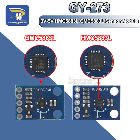 GY-273 3V-5V HMC5883L QMC5883L eje Triple brújula Módulo Sensor magnetómetro de tres ejes campo magnético módulo para Arduino ► Foto 1/6