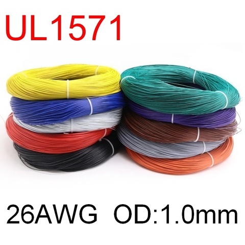 5M UL1571 26AWG Cable electrónico PVC OD 1mm Cable Flexible aislado cobre chapados en estaño ambiental tira LED cordón DIY colorido ► Foto 1/6