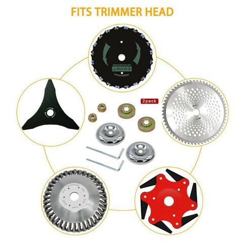 Kit de adaptadores de cuchillas para cortacésped Husqvarna Stihl, cortador de cepillo respetuoso con el medio ambiente, acero duradero suministros para el jardín y hogar, 8 Uds. ► Foto 1/6