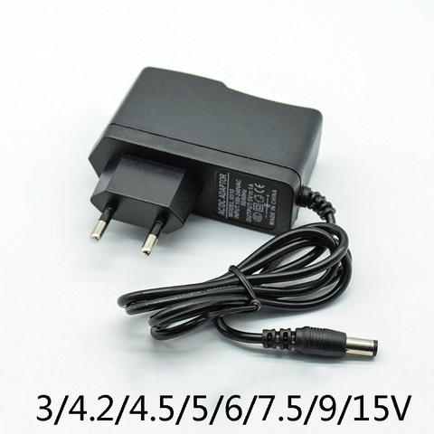 AC 110-240V DC 3V 4,2 V 4,5 V 6V 7,5 V 9V 15V para 1A tira de luz LED universal adaptador AC / DC tipo de convertidor DC/DC fuente de alimentación 5,5*2,5/2,1mm ► Foto 1/4