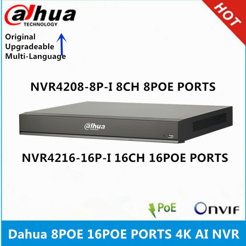 Dahua-NVR2208-8P-I de 8 canales con 8 puertos poe y NVR2216-16P-I, 16 canales con 16 puertos poe, WizSense 4K AI NVR max, compatible con resolución de 12MP ► Foto 1/2