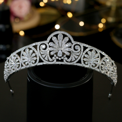 De Lujo europeo Tiaras de realeza y coronas AAA CZ cristal princesa concurso de belleza de boda accesorios cabello novia ► Foto 1/6