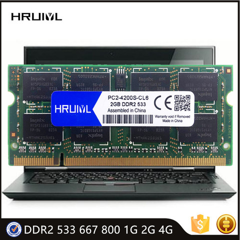 HRUIYL portátil Memoria DDR2 533, 667, 800MHZ 1G 2G 4GB SODIMM módulo SDRAM 1,8 V PC2 4200, 5300 de 6400 portátil placa base de Memoria ► Foto 1/6
