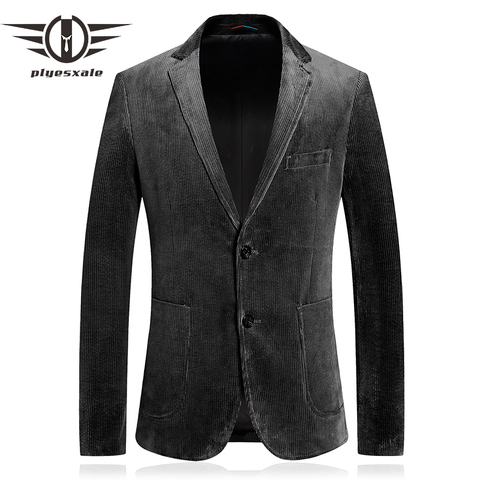 Chaqueta de pana ajustada para hombre, Blazer de alta calidad, negro, gris, Beige, informal, traje, Vintage, Retro, Masculino, Q787 ► Foto 1/6