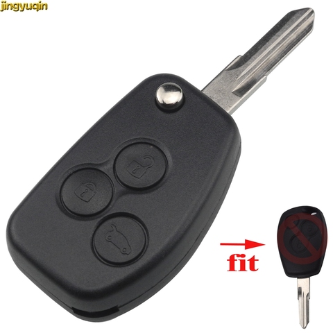 Funda plegable a control remoto con 3 botones para llave de coche, sustitución de carcasa para Renault Kangoo Dacia Logan Clio Sandero VAC102 ► Foto 1/1