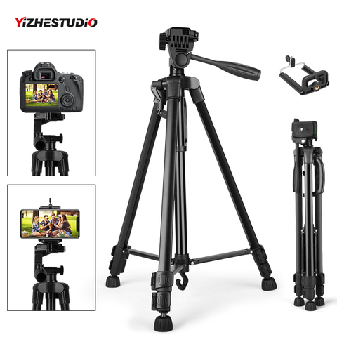 Yizhestudio-trípode Flexible para cámara, soporte portátil de 50-140cm para Gopro, iPhone, Canon, Nikon, Sony, con Clip para teléfono y tornillo de 1/4 ► Foto 1/6