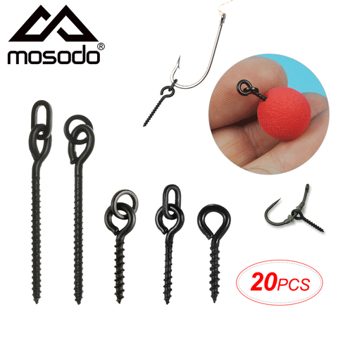 Mosodo-20 piezas tornillo Boilie con anillo giratorio d-rig, Terminal de la plataforma, aparejos, soporte de cebo, accesorios de pesca de carpa ► Foto 1/6