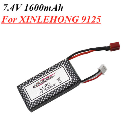 Batería Lipo de 7,4 V y 1600mAh para coche de control remoto XINLEHONG 9125 144001, piezas de repuesto para coche de juguete, 2S, 7,4 V, baterías para 9125 ► Foto 1/2