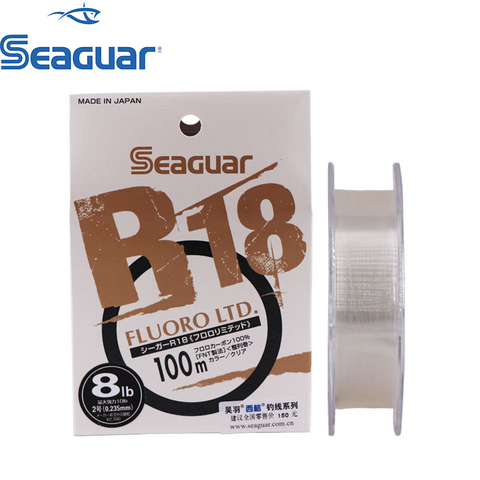 Seaguar-línea de pesca R18 FLUORO LTD, hilo de pescar de 3LB-25LB con prueba de fluorocarbono, monofilamento de fibra de carbono, línea líder de cable de carpa ► Foto 1/6