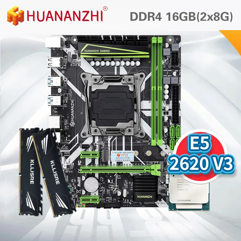 HUANANZHI-placa base X99 con XEON E5 2620 V3 2*8G DDR4 2666 NON-ECC, kit combinado de memoria, NVME USB3.0, servidor ATX ► Foto 1/5