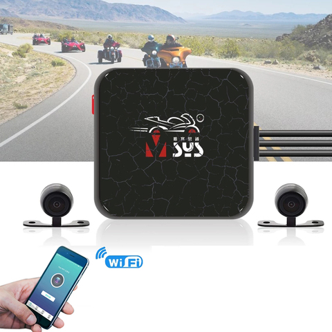 VSYS Dual Cámara de Acción para motocicleta grabadora DVR delantera y trasera vista impermeable de la Cámara de salpicadero NOCHE NEGRA visión caja D6L/D6RL ► Foto 1/6