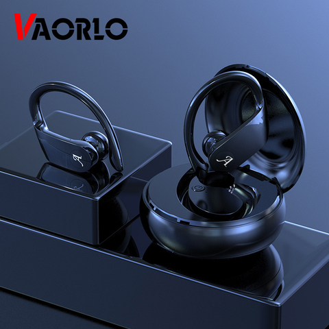 VAORLO-auriculares inalámbricos con Bluetooth 5,0, dispositivo de audio HiFi 8D, TWS, deportivo, Para correr, Emparejamiento automático inteligente, para iPhone y Xiaomi ► Foto 1/6