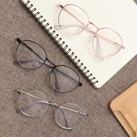 Gafas redondas Vintage para miopía para hombres y mujeres, lentes visión corta con marco de Metal clásico ultraligero, cuidado de la miopía-1,00 ~-4,0 dioptría ► Foto 1/6