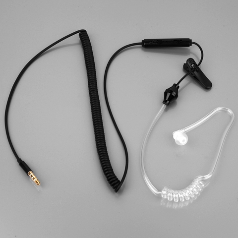 Auriculares intrauditivos con micrófono, audífonos estéreo de un solo oído, antiradiación, con cable en espiral ► Foto 1/5