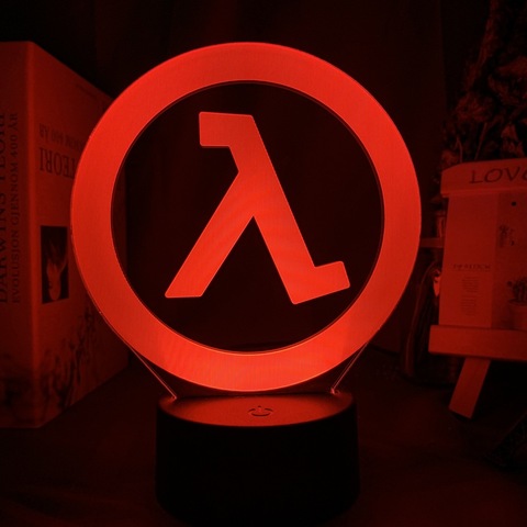 Lámpara nocturna con Logo de Half Life para decoración de sala de juegos, regalo de luz nocturna Led con cambio de Color para él ► Foto 1/6