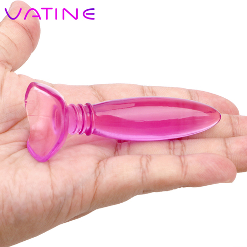 VATINE-Mini tapón de ventosa para principiantes, juguetes sexuales para hombres y mujeres, gelatina, tapón Anal, masajeador de próstata, consolador Anal ► Foto 1/6