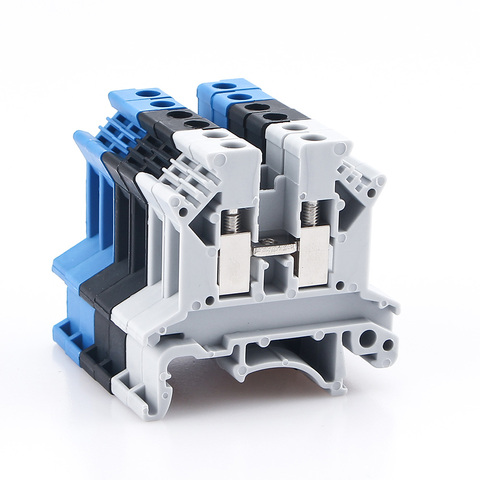 Bloque de terminales de Riel Din, cable de UK-2.5B, Conductor eléctrico, conector Universal, conexión de tornillo, bloque de tira, Terminal UK2.5, 10 Uds. ► Foto 1/6