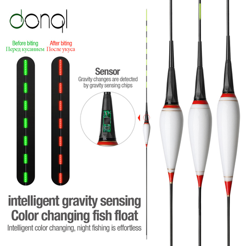 DONQL-Nano flotador de pesca inteligente Led, Sensor de gravedad, boya de recordatorio de mordedura de pescado, flotador de pesca nocturno eléctrico brillante con baterías ► Foto 1/6