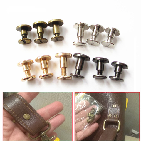 ¡Oferta! 20 piezas de metal de 5mm/6,5mm/8mm para equipaje, remache de tornillo sólido para uñas, correa de cabeza doble curvada, remaches de libro, tornillos ► Foto 1/6