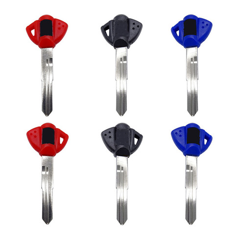 Llave de motocicleta en blanco, hoja sin cortar para Suzuki GSXR600 750 1000 1300 SV650 1000, llave de motocicleta en color blanco con cuchilla negra/roja/azul ► Foto 1/6