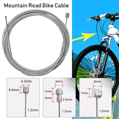 Desviador de velocidad de piñón fijo de Zinc chapado en acero inoxidable y plata, 1 unidad, Cable de línea de freno, Cable de núcleo interno de MTB, pieza de bicicleta de carretera ► Foto 1/6