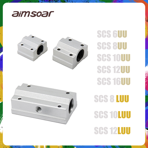 SCS8UU SCS6UU SCS10UU SCS12UU SCS16UU SCS8LUU SCS10LUU SCS12LUU 8mm bloque de rodamiento de bolas lineal 3D piezas de la impresora ► Foto 1/6