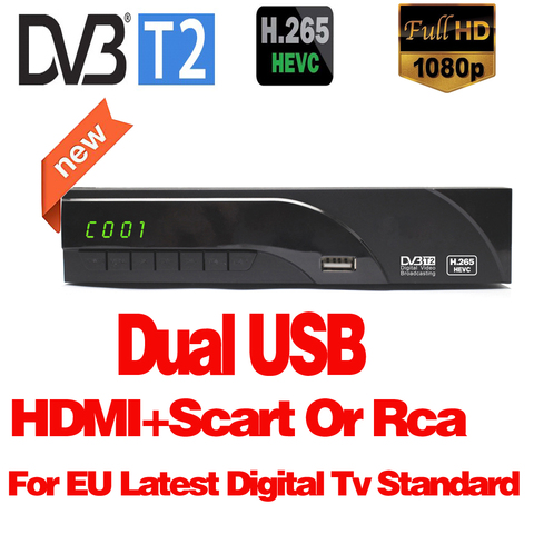 El receptor digital más nuevo DVB-T2 admite H.265/HEVC DVB-T h265 hevc dvb t2 gran oferta en Europa ► Foto 1/5