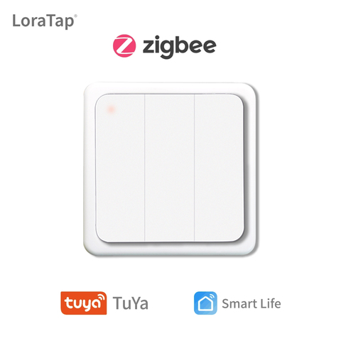 Interruptor de pared inalámbrico Tuya Smart Life ZigBee, dispositivo de Control de 3 bandas Remoto Portátil, sin límite de Control para el hogar ► Foto 1/6